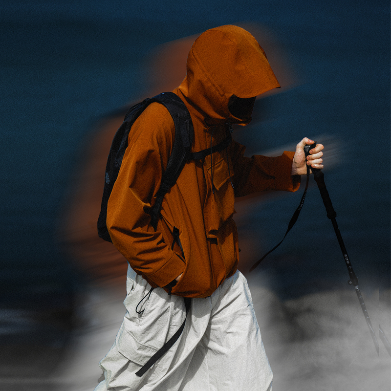 Inwind 3L Fully Taped Professional Windproof and Waterproof Outdoor Unisex Orange/Mustard Yellow Jacket and Pants