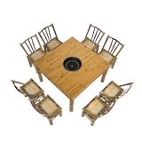 Bamboo Hot Pot Table Table Hotel Freediture Formats Requarted Guo Hui Huihuang Стол и стул Комбинированный маленький квадратный стол.