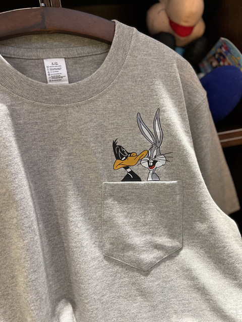 Short-sleeved American retro thick pocket pure cotton for men and women