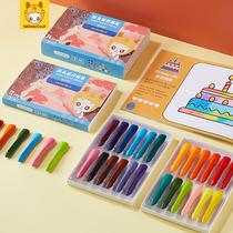 Fat head thick rod shape triangle crayon does not stick to hands and does not drop slag Can be washed 12 24 36 color triangle plastic crayon