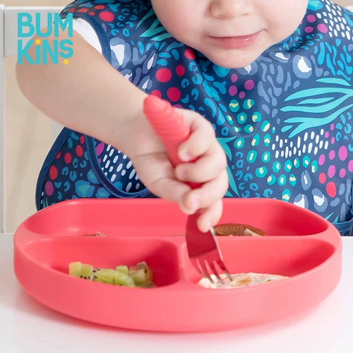 Bumkins Стульчик для кормления, детская обеденная тарелка для еды, силиконовая посуда