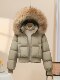 2025 great-looking short down jacket for women, new thickening for small people, 90 white duck down, big fur collar, winter hot style