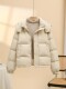 White goose down down jacket women's short 2025 new fashion loose thickened hooded winter all-match warm jacket trend