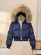 2025 great-looking short down jacket for women, new thickening for small people, 90 white duck down, big fur collar, winter hot style