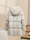 90 White Duck Down Cloud Puff Down Jacket Women's Medium Long Style 2025 New Style Hot Style Hooded Bread Jacket Winter