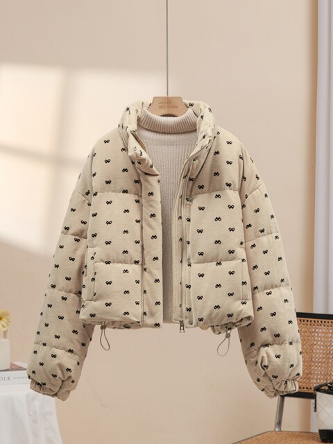Down jacket women's short 2025 new style this year's popular hot style small stand-up collar white duck down thickened versatile winter