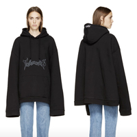 B-grade 现货 VTM AW15 OG METAL HOODIE黑色连帽卫衣kanye同款