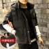 Counter Haishu mùa thu và nhà mùa đông 2018 vest mùa thu đông mới áo khoác da nam Áo vest cotton