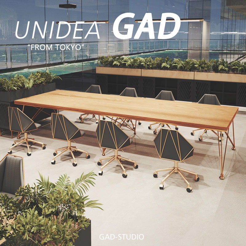 UNIDEA industrial wind reception in talks to receive solid wood meeting desk chair combination long table large meeting room