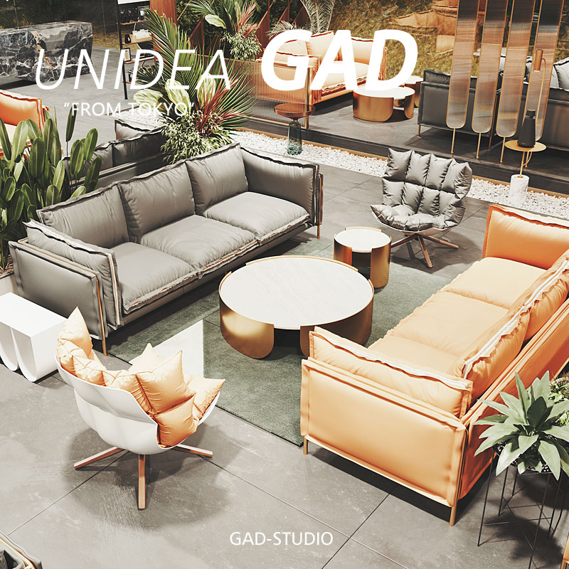 Light Extravagant Genuine Leather Bar Lobby Guest Area Sofa Tea Table Composition Suit Sample House Display Center Talks Marketing Center Clubhouse