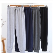 New Mens Sleeping Pants Pure Cotton Long Pants Loose Closing Small Feet Extractable Spring Autumn Furniture Pants Casual Home Pants