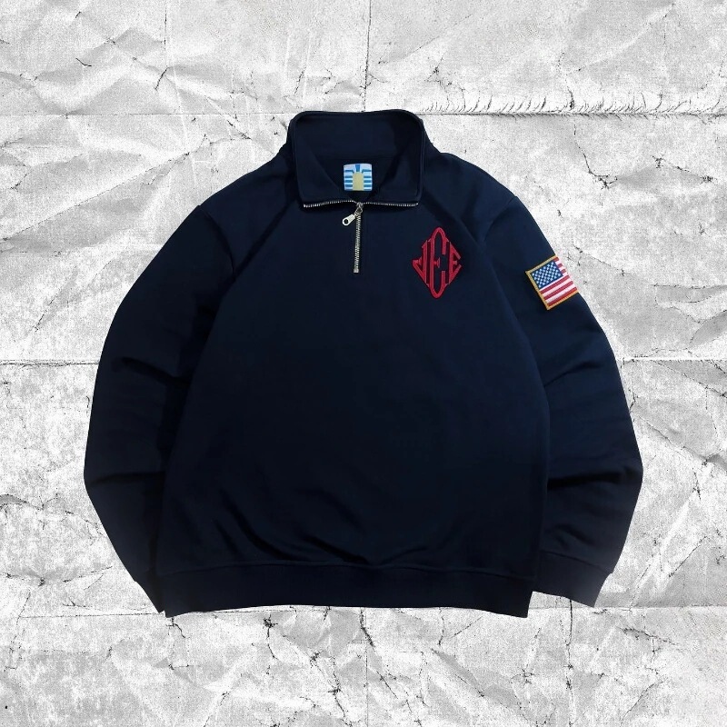 Preppy Quarter Zip Sweatshirt, Preppy Style Half-Zip Sweatshirt, Loose Sweatshirt for Men and Women