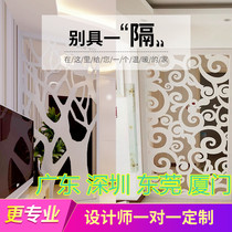 Chinese-style entrance European-style flower ceiling partition art living room decoration carved board hollow TV PVC lattice simple