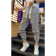 2024 Summer Men's Ice Silk Thin Houndstooth Casual Pants Nine-Point Pants Internet Celebrity Trendy Brand Loose Striped Leg-tie Pants Harem