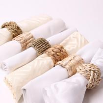 NEW 12pcs Napkin Rings Natural Bamboo Hand-woven