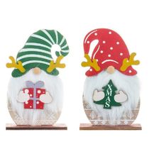 Christmas Antler Wood Gnome Ornament Cute New Year Birthday