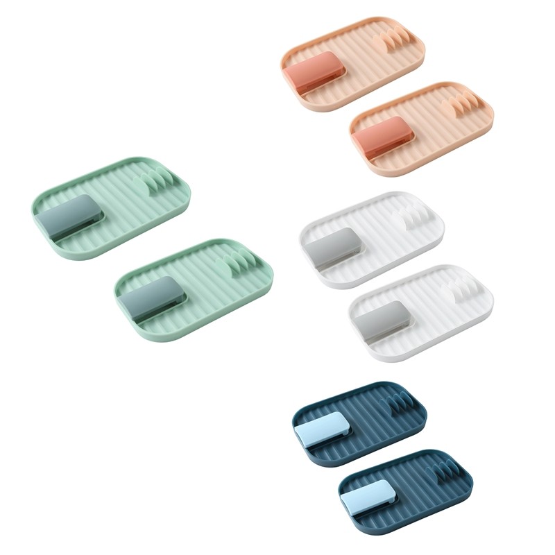 2Pcs Foldable Lid and Spoon Rest with Drip Pad Pot Lid Stan