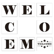 8Pcs set Horizontal Welcome Sign Stencil Templates Reusable