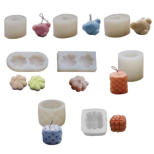 3D Flower Shape Candle Mold Silicone Soap Making Mould