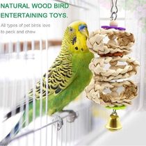 8Pcs Set Bird Parrot Toys Wooden Hanging Swing Hammock