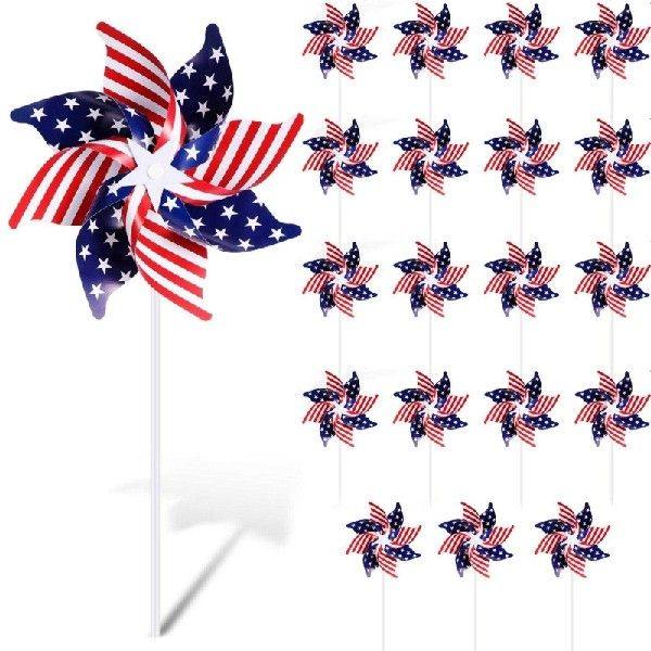 Decorative Striped Pinwheels Plastic Weatherproof Ornament