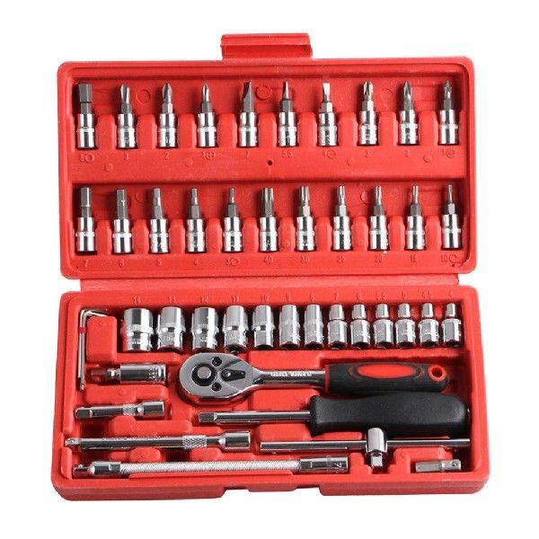 46Pcs Set Mechanics Car Hand Tool Set Carbon Steel