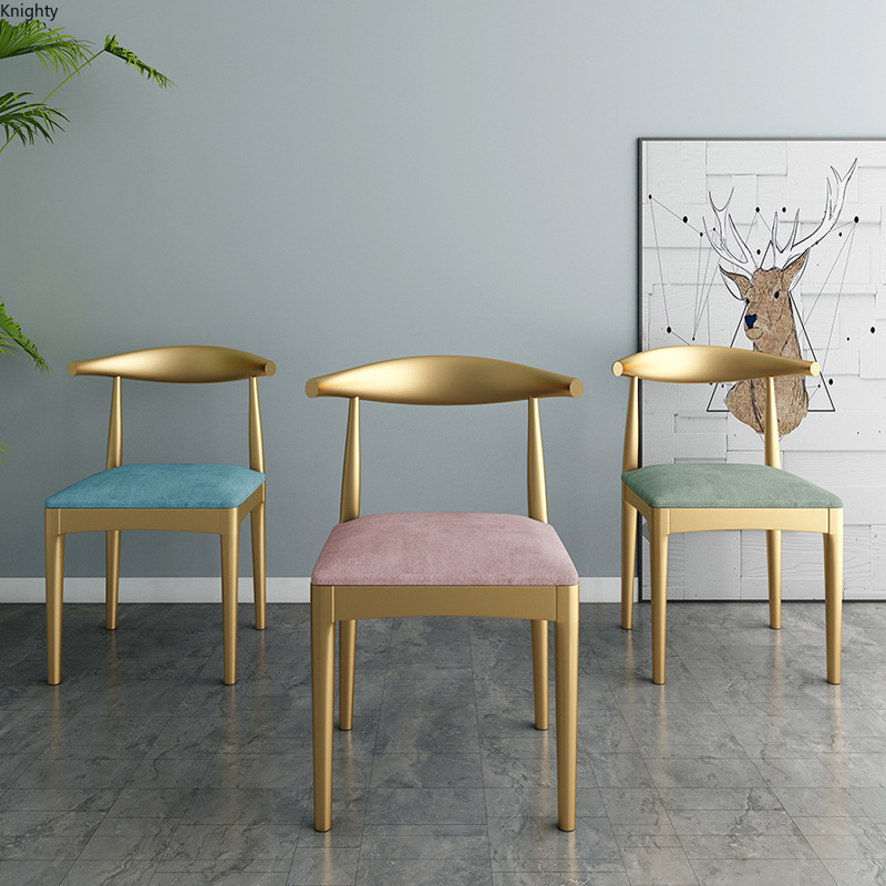 Nordic Golden Wrought Iron Dining Chair Household Furniture