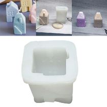 Square 3D Small House Candles Silicone Mold Aromatherapy