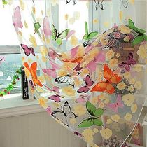 Butterfly Printed Tulle Voile Door Door Balcony