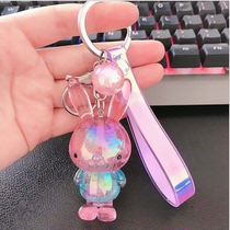 Children Transparent acrylic Crystal Colorful Bubble Small Rabbit Animal Paparazzi Pendulum ornament Pendant Kids Toy