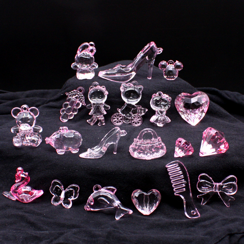 Child Pink Animal Cartoon Little Girl Son Princess Acrylic Imitation Crystal Clear Gem Diamond Toy String Bead
