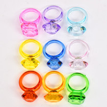 Children Acrylic Crystal Diamond Gem Ring Children Early Education Game Rewards Gift Amusement Park Toys