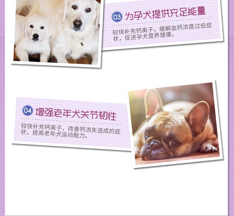 Remy chó cao canxi viên canxi lỏng con chó cưng lông bông vàng mang thai thành chó con chó lớn và mèo xương canxi - Cat / Dog Health bổ sung