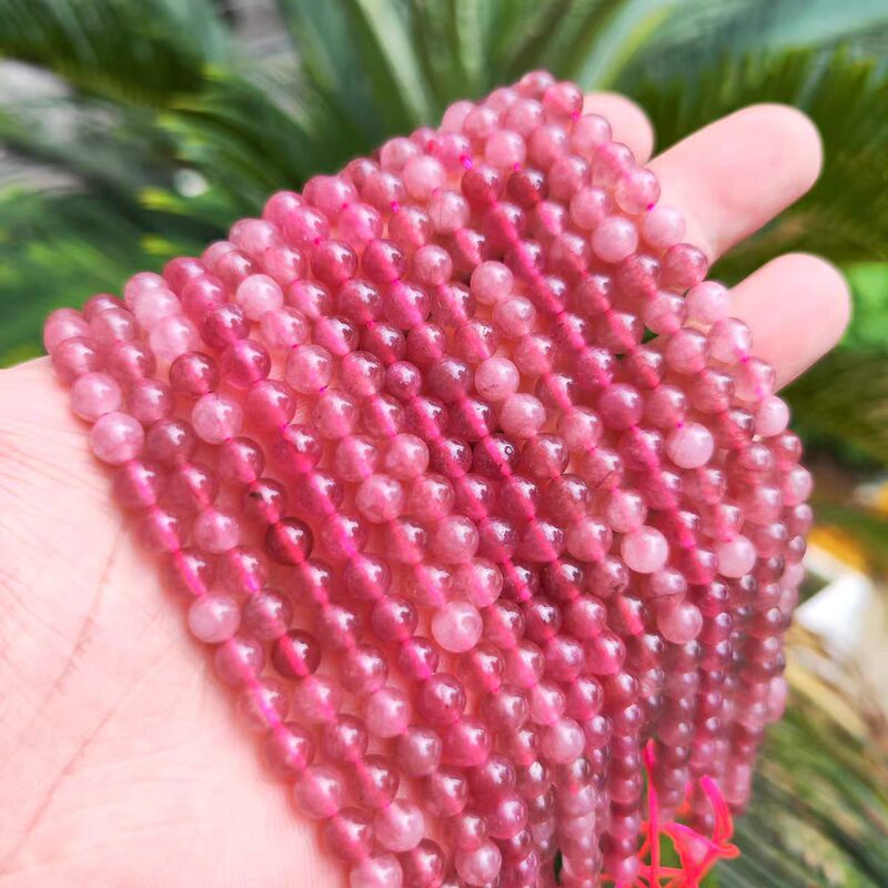 Natural Strawberry Crystal Faceted Round Beads Loose Beads DIY Bracelet Necklace Accessories Handmade Beading DIY Accessories Natural Strawberry Crystal Faceted Round Beads Loose Beads DIY Bracelet Necklace Accessories Handmade Beading DIY Accessories