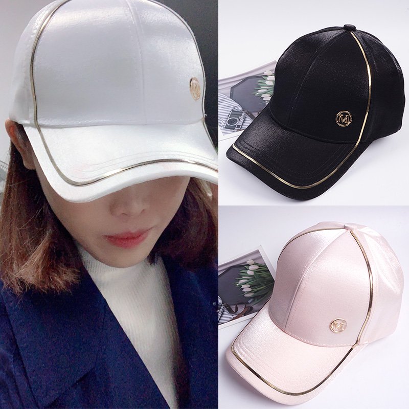 m standard British spring women's summer hat Women's versatile mercerized baseball cap visor Satin cap visor