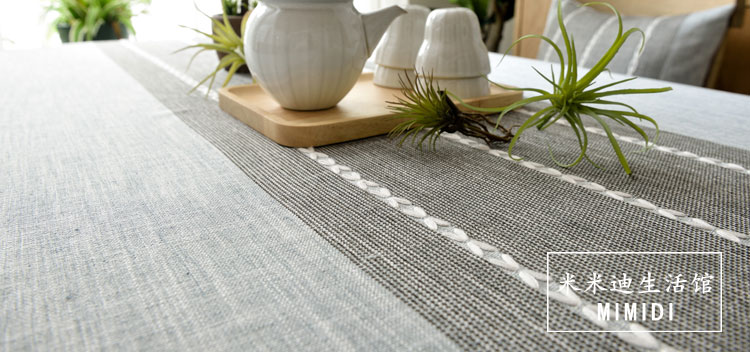 Nhật bản cotton linen khăn trải bàn khăn trải bàn tủ TV bìa khăn màu xám hiện đại đơn giản hình chữ nhật bàn cà phê khăn trải bàn