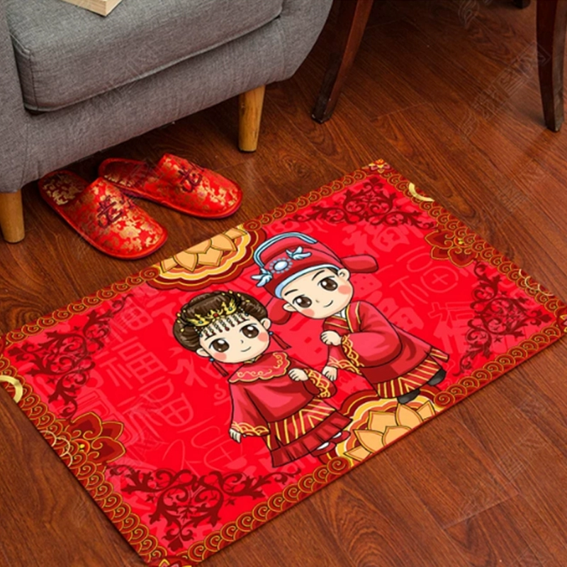 Nhà cưới thảm tùy chỉnh bố trí phòng ngủ cô dâu chống trượt chân lễ hội pad cửa mat cửa đám cưới hi từ mat - Thảm sàn thảm xốp cho bé