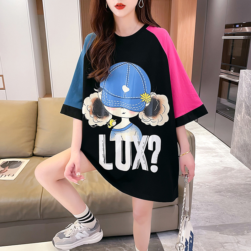 European Style Oversized Trendy Tops Plus Size Women's Clothing 2026 New Summer Fat Girl Short-Sleeved T-Shirt That Covers the Belly and Hides the Fat European Style Oversized Trendy Tops Plus Size Women's Clothing 2026 New Summer Fat Girl Short-Sleeved T-Shirt That Covers the Belly and Hides the Fat