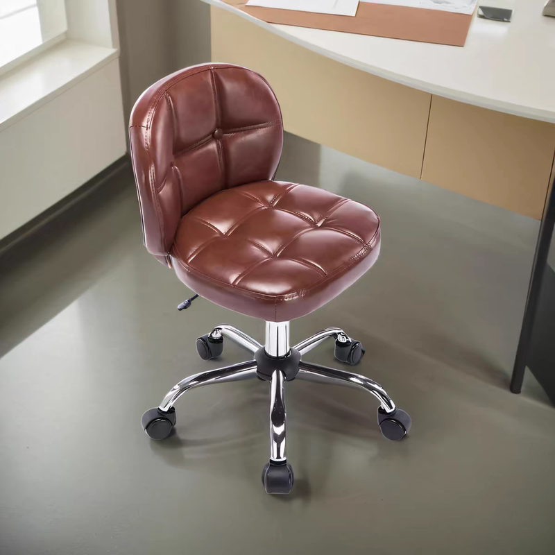 Computer Chair with Adjustable Height and Swivel, Suitable for Home Use, Writing, with Wheels, Texas Hold'Em Poker Dealer Chair, Small Dormitory Chair with Backrest, Office Chair