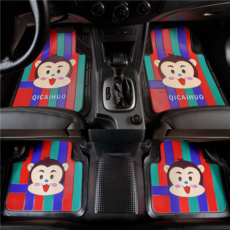 Cartoon car foot pad universal can be cut four seasons universal latex thickened easy to clean waterproof anti-slip anti-freeze