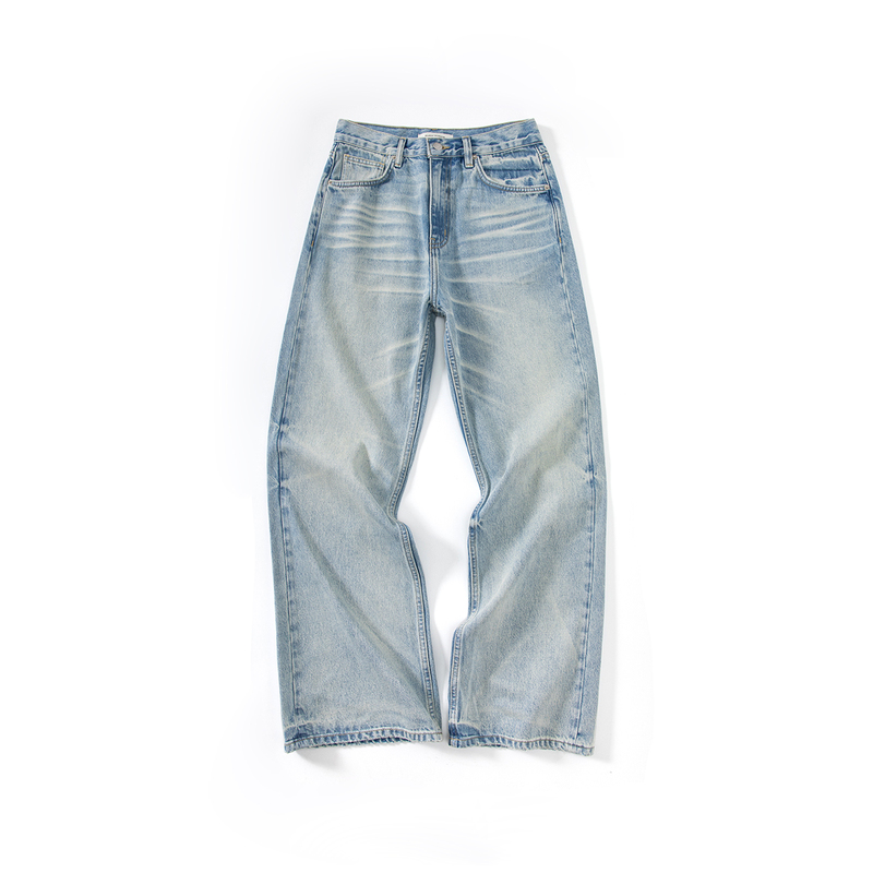 Pintor Homme 25Fw American Kanglong Fabric Casual A-Line Distressed Natural Whiskered Jeans