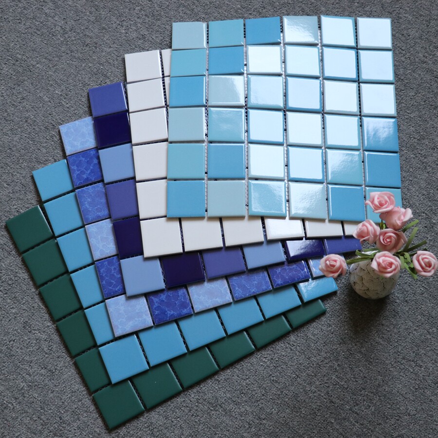 Blue mosaic 300 * 300 Swimming pool spa tile Kitchen Wall Brick Toilet Bathroom lattice non-slip floor tiles