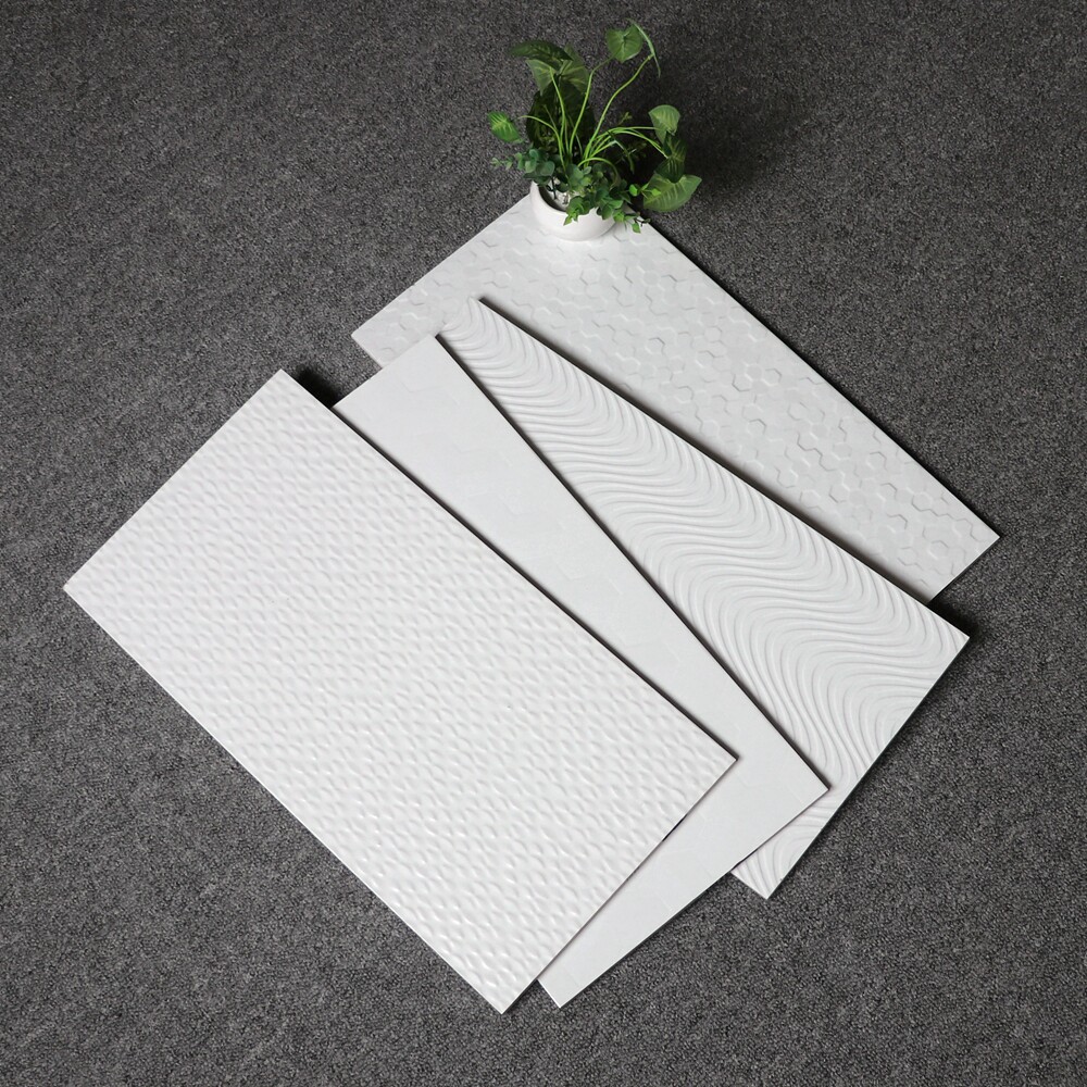 Nordic Water Wave Textured Interior Wall Tiles 300 * 600 White Matt Antique Brick Kitchen Balcony Make-up Room Wall Brick