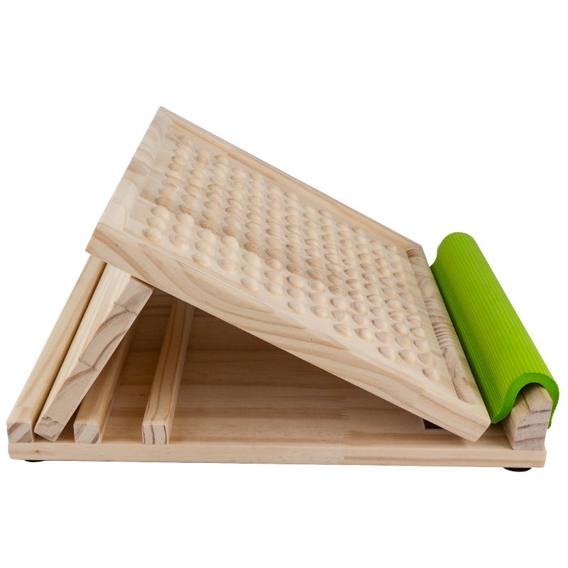 Depend on each other with solid wood stretch board home fitness thin calf artifact folding stretch bench oblique step stretcher