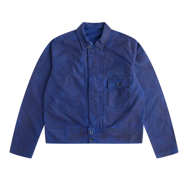 S.J.Dante's Most Powerful Mole Skin Poplin Work Jacket Hawk Patchwork Work Jacket Short Wide Jacket