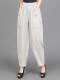 Cotton and Linen Women's Pants, Summer Drapey High-Waisted Casual Pants, Nine-Point Loose Carrot Pants, Lantern Pants, Linen with Pockets