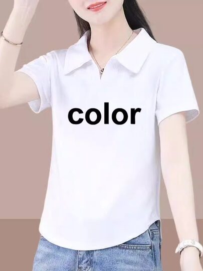 Polo Shirt Short-Sleeved T-Shirt Women's Summer New Style Lapel Short Shoulder Classy Trendy Brand Design Upper Clothing Gloves