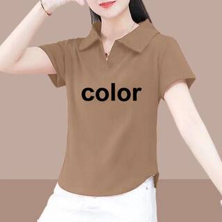 Polo Shirt Short-Sleeved T-Shirt Women's Summer New Style Lapel Short Shoulder Classy Trendy Brand Design Upper Clothing Gloves