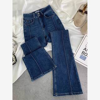 2024 Winter Flared Jeans for Women, Height-Enhancing, Long Legs, Fleece-Lined, Thickened, Vintage, Slightly Flared, Floor-Length Pants