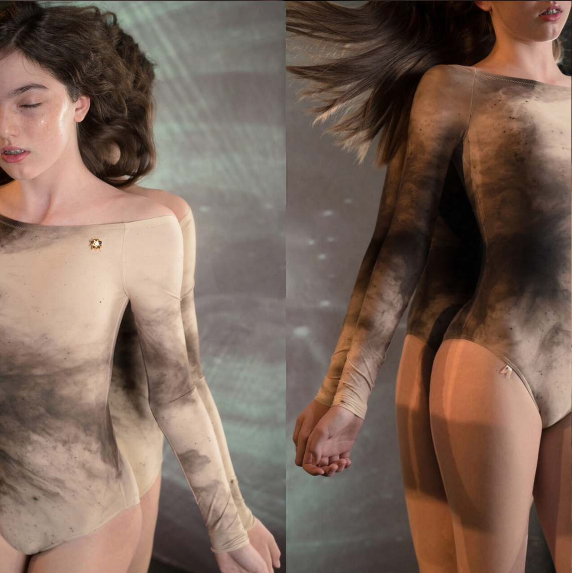 Weimore Ballet Imports Just A Corpse JAC Ballet Dance Yoga Bodysuit Orion Latte